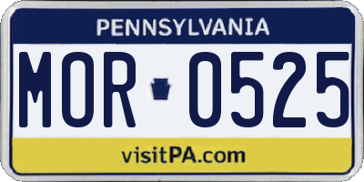 PA license plate MOR0525