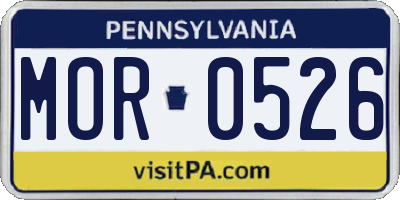 PA license plate MOR0526
