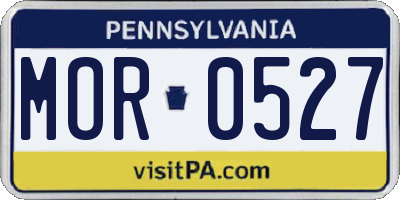 PA license plate MOR0527