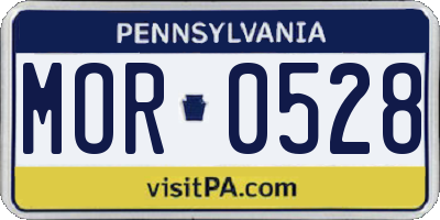 PA license plate MOR0528