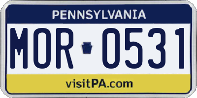PA license plate MOR0531