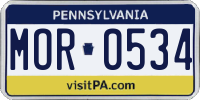 PA license plate MOR0534