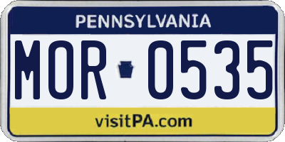PA license plate MOR0535