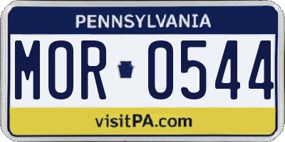 PA license plate MOR0544