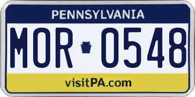 PA license plate MOR0548