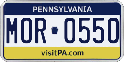 PA license plate MOR0550