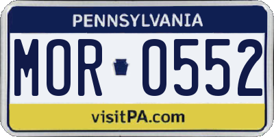 PA license plate MOR0552