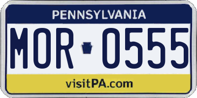 PA license plate MOR0555