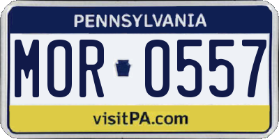 PA license plate MOR0557