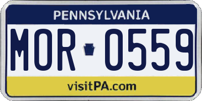 PA license plate MOR0559