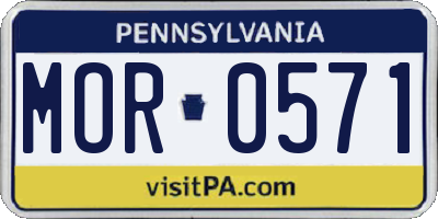 PA license plate MOR0571