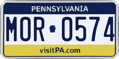 PA license plate MOR0574