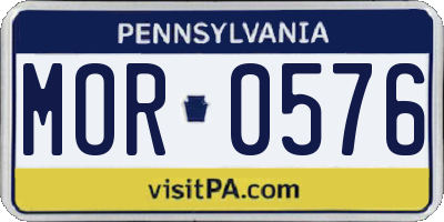 PA license plate MOR0576