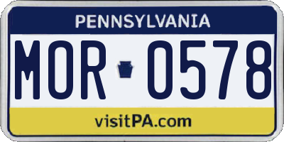 PA license plate MOR0578