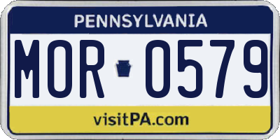 PA license plate MOR0579