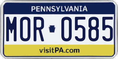 PA license plate MOR0585