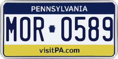 PA license plate MOR0589