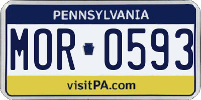 PA license plate MOR0593