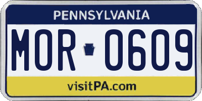 PA license plate MOR0609