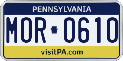 PA license plate MOR0610
