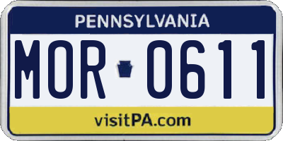 PA license plate MOR0611