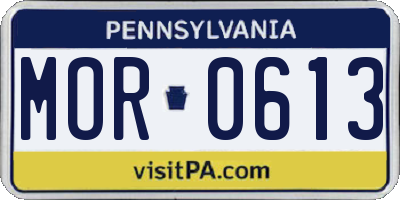 PA license plate MOR0613