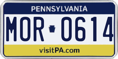 PA license plate MOR0614