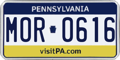PA license plate MOR0616