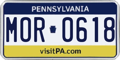 PA license plate MOR0618