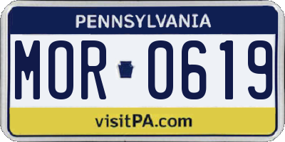 PA license plate MOR0619