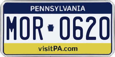 PA license plate MOR0620
