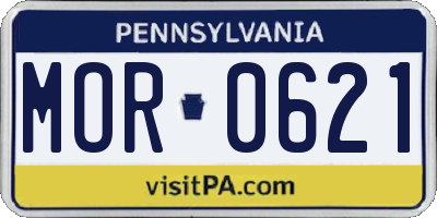 PA license plate MOR0621