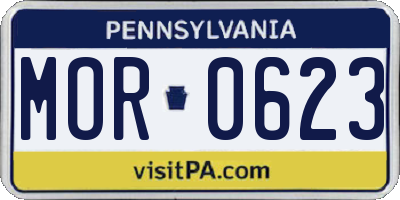 PA license plate MOR0623
