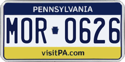 PA license plate MOR0626