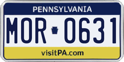 PA license plate MOR0631
