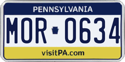 PA license plate MOR0634
