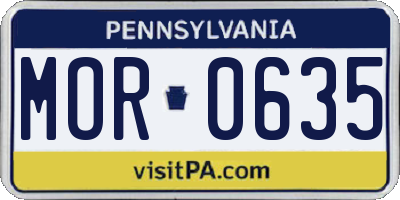 PA license plate MOR0635