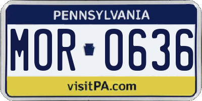 PA license plate MOR0636