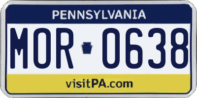 PA license plate MOR0638