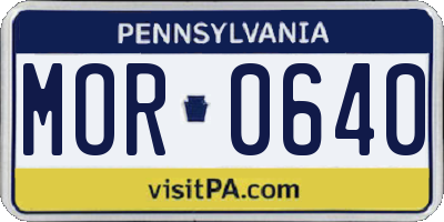 PA license plate MOR0640