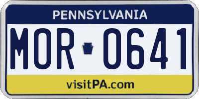 PA license plate MOR0641