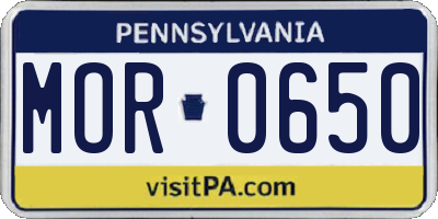 PA license plate MOR0650
