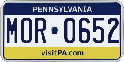 PA license plate MOR0652