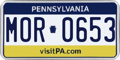 PA license plate MOR0653