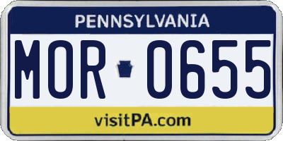 PA license plate MOR0655