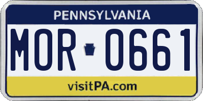 PA license plate MOR0661