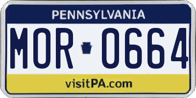 PA license plate MOR0664