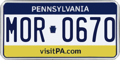 PA license plate MOR0670