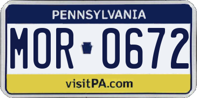 PA license plate MOR0672