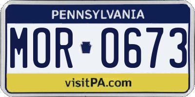 PA license plate MOR0673